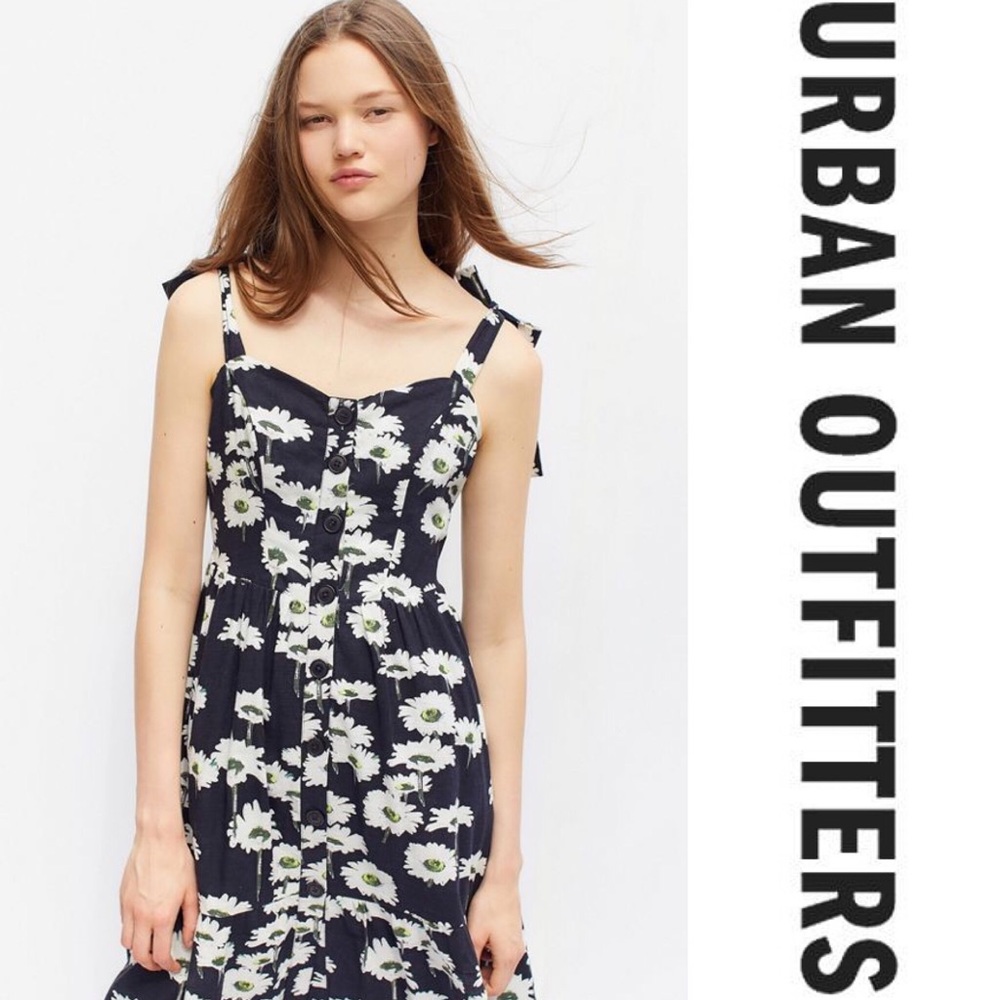 UO Positano Tie Shoulder Midi Dress - Picture 2 of 5